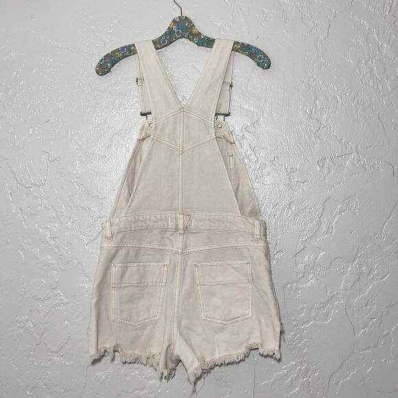 Free People Off White Sunkissed Shortalls SZ 4 - Picture 7 of 7